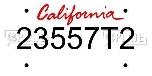 23557T2 California License Plate