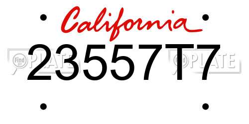 23557T7 California License Plate