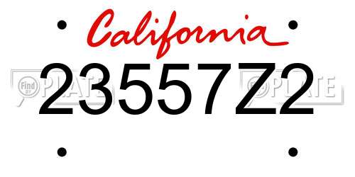 23557Z2 California License Plate
