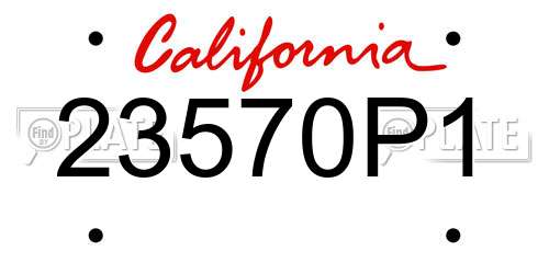 23570P1 California License Plate