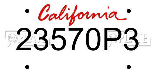 23570P3 California License Plate
