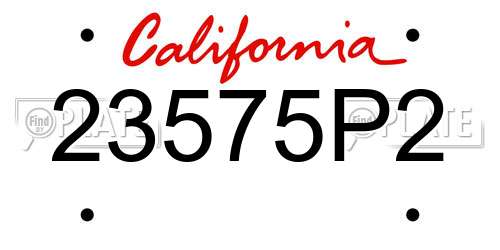 23575P2 California License Plate