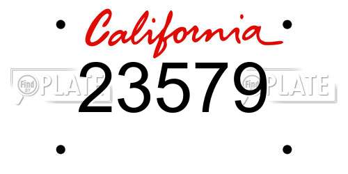 23579 California License Plate