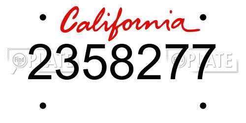 2358277 California License Plate
