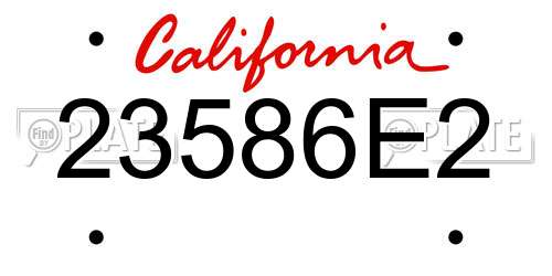23586E2 California License Plate
