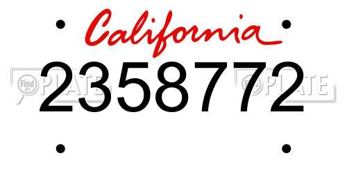 2358772 California License Plate