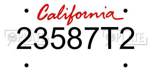 23587T2 California License Plate