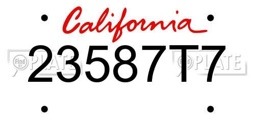 23587T7 California License Plate