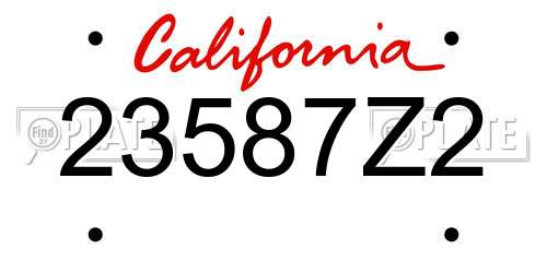 23587Z2 California License Plate