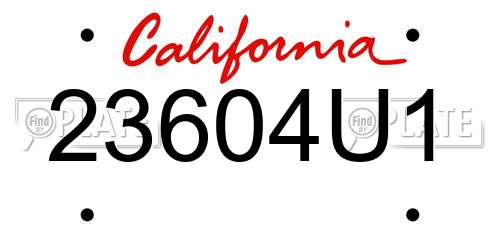 23604U1 California License Plate