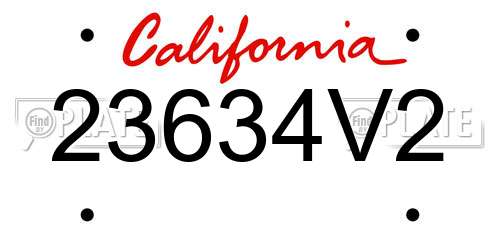 23634V2 California License Plate
