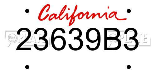 23639B3 California License Plate