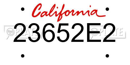 23652E2 California License Plate