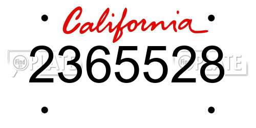 2365528 California License Plate
