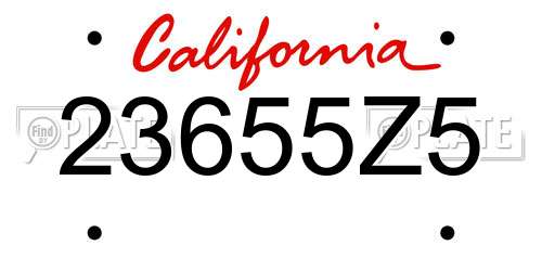 23655Z5 California License Plate