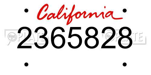 2365828 California License Plate