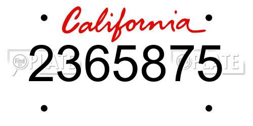 2365875 California License Plate