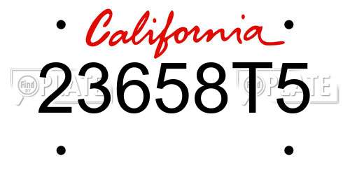 23658T5 California License Plate