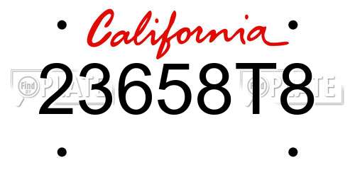 23658T8 California License Plate