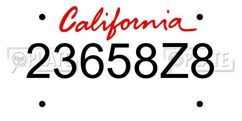 23658Z8 California License Plate