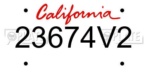 23674V2 California License Plate
