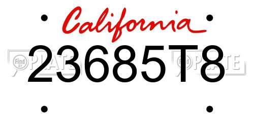 23685T8 California License Plate