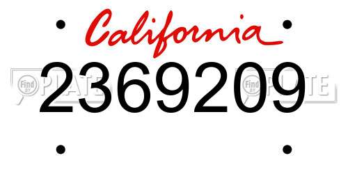 2369209 California License Plate