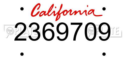 2369709 California License Plate
