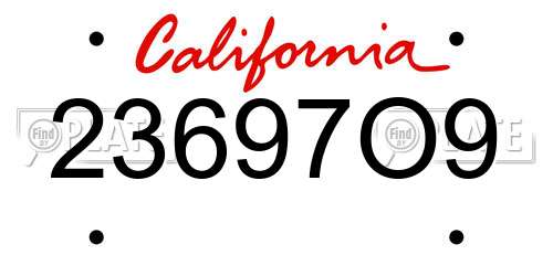 23697O9 California License Plate