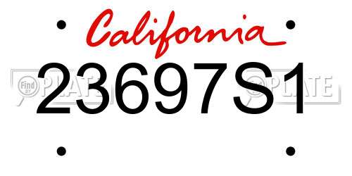 23697S1 California License Plate