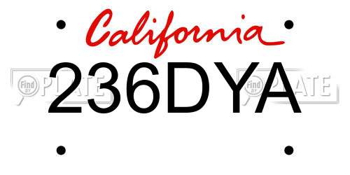 236DYA California License Plate