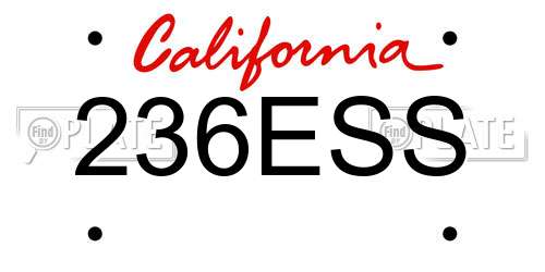 236ESS California License Plate