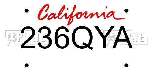 236QYA California License Plate