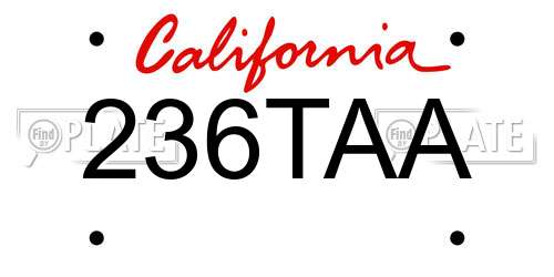 236TAA California License Plate