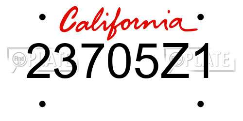 23705Z1 California License Plate