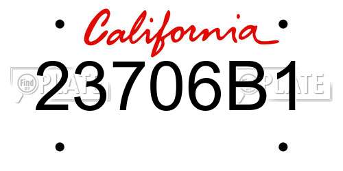 23706B1 California License Plate