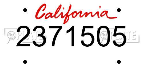 2371505 California License Plate