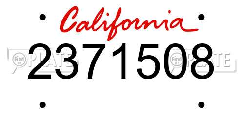 2371508 California License Plate
