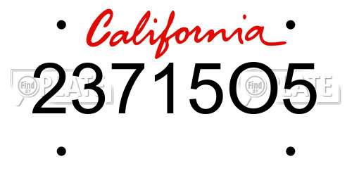 23715O5 California License Plate