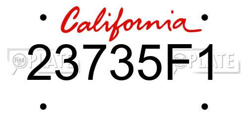 23735F1 California License Plate