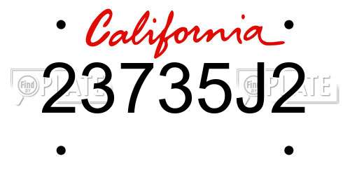 23735J2 California License Plate