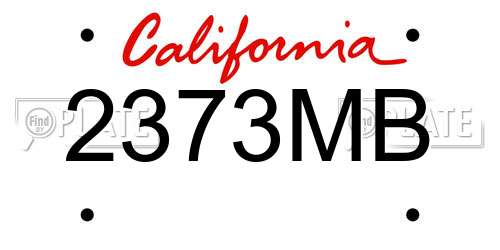 2373MB California License Plate