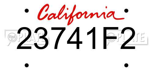 23741F2 California License Plate