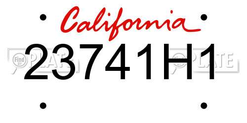 23741H1 California License Plate