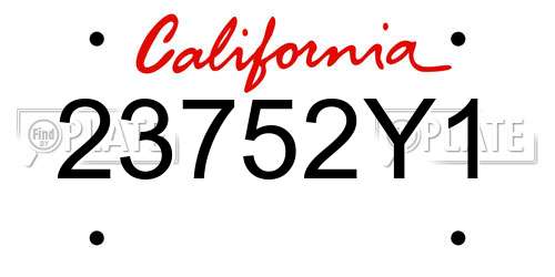 23752Y1 California License Plate
