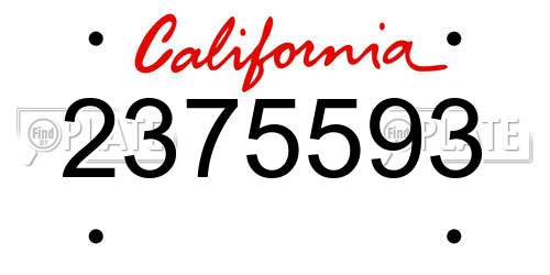 2375593 California License Plate