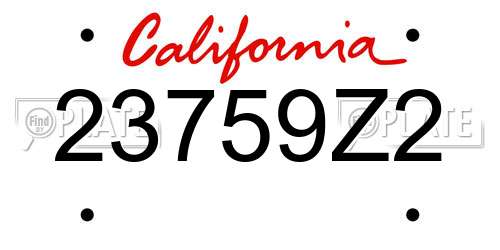 23759Z2 California License Plate