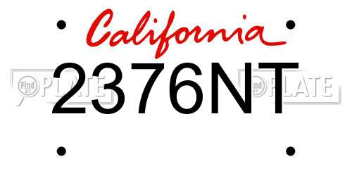 2376NT California License Plate