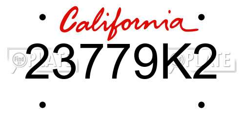 23779K2 California License Plate