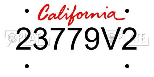 23779V2 California License Plate